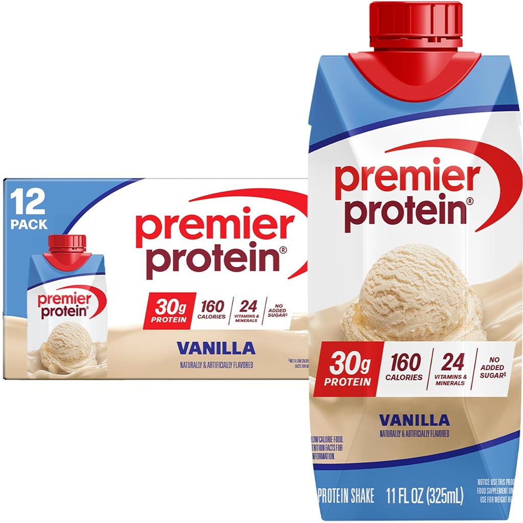 חלב ראש הממשלה שקד, וניל, חלבון 30g, 11 oz, Pack של 12 (Packaging May Vary)