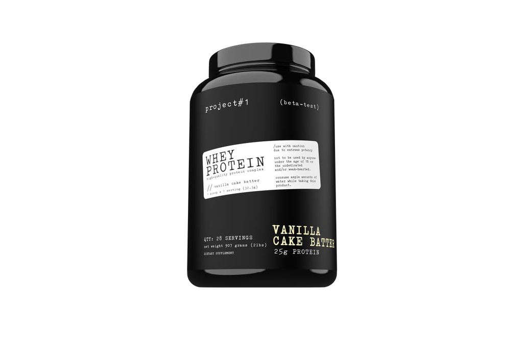 פרויקט #1: אבקת חלבון Whey Plus | Micro-Fitered Whey Isolate עבור פיתוח שרירים & התאוששות מהירה | אבקת חלבון Whey - משקאות חלבונים או Workout Smoothie | 28 משרתים - Vanilla Cake
