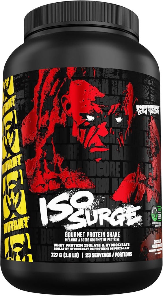 מוטאנט ISO Surge Whey חלבון אבקת לפעול במהירות כדי לעזור לשחזר, לבנות שריר, בולק וכוח, 1.6 lb - שוקולד Fudge Brownie