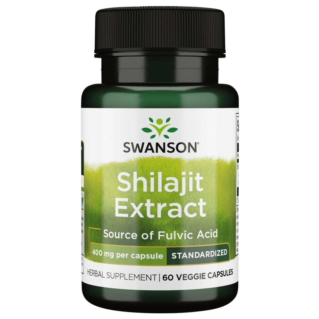 Swanson Shilajit Extract - תוסף צמחי לקידום תמיכה בצמיחה של תאים - פורמולה טבעית עבור בריאות כללית - (400 מיליגרם 60 ואג קפסולות)