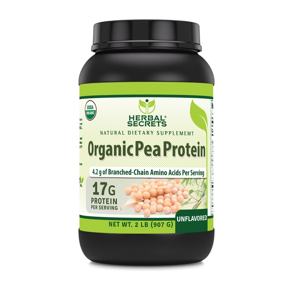 צמחי סודות אורגני אבקת חלבון; 2 Lbs. | 17 דקדוק חלבון Per לשרת | 4.2 גרמות BCAA | Non-GMO | Gluten Free | Made in USA