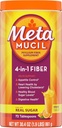 Metamucil 4in-1 Psyllium Husk סיבים תוסף, Real Sugar, 72 טבלאות, כתום פלאפורד, אבקת סיבים יומית לבריאות העיכול, שנעשו עם Psyllium Husk סיבים