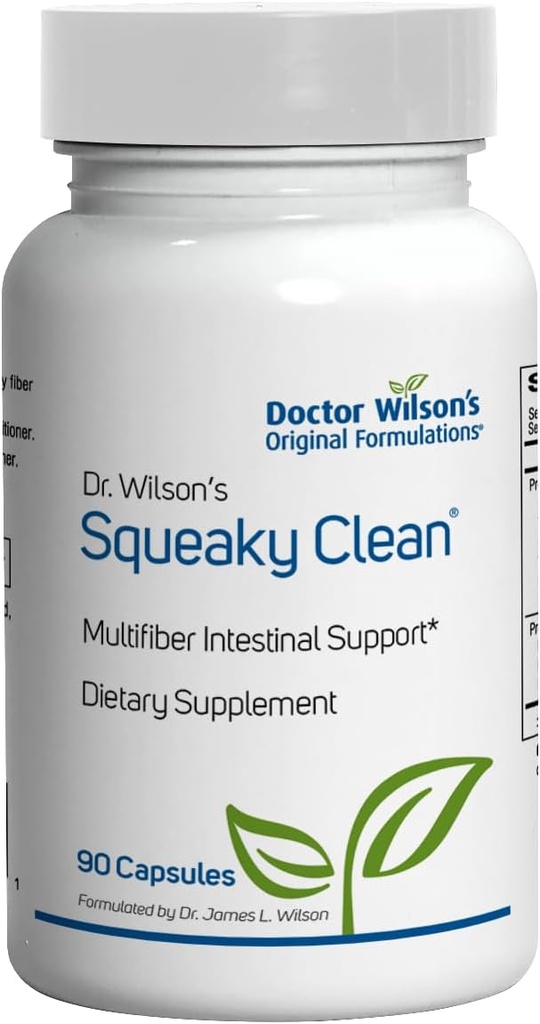 Dr. Wilson's Squeaky ניקוי Gut ובריאות העיכול עם סיבים, פרוביוטיקה, אנזימים ועוד 90 קפסולות