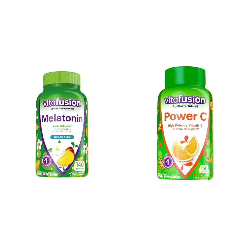 Vitafusion Melatonin 140ct Power C Gummies 150ct Immune Support Orange Flavor