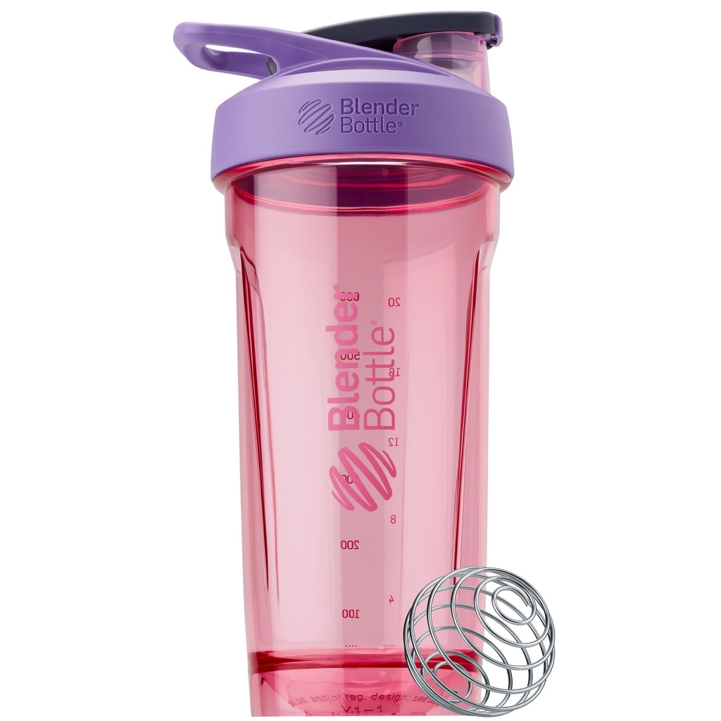BellerBottle Sport Shaker Bottle with Wire Whisk, 28-Ounce, Purple - Protein Shakes & Hydration for Athlets & Fitness Enthusiasts, Easy Mixing, Durable & Light Weight, Lockable Lided