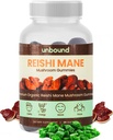 Unbound Reishi Mushroom Gummies תוספת לתמיכה ב- Immune - 60 חניכיים