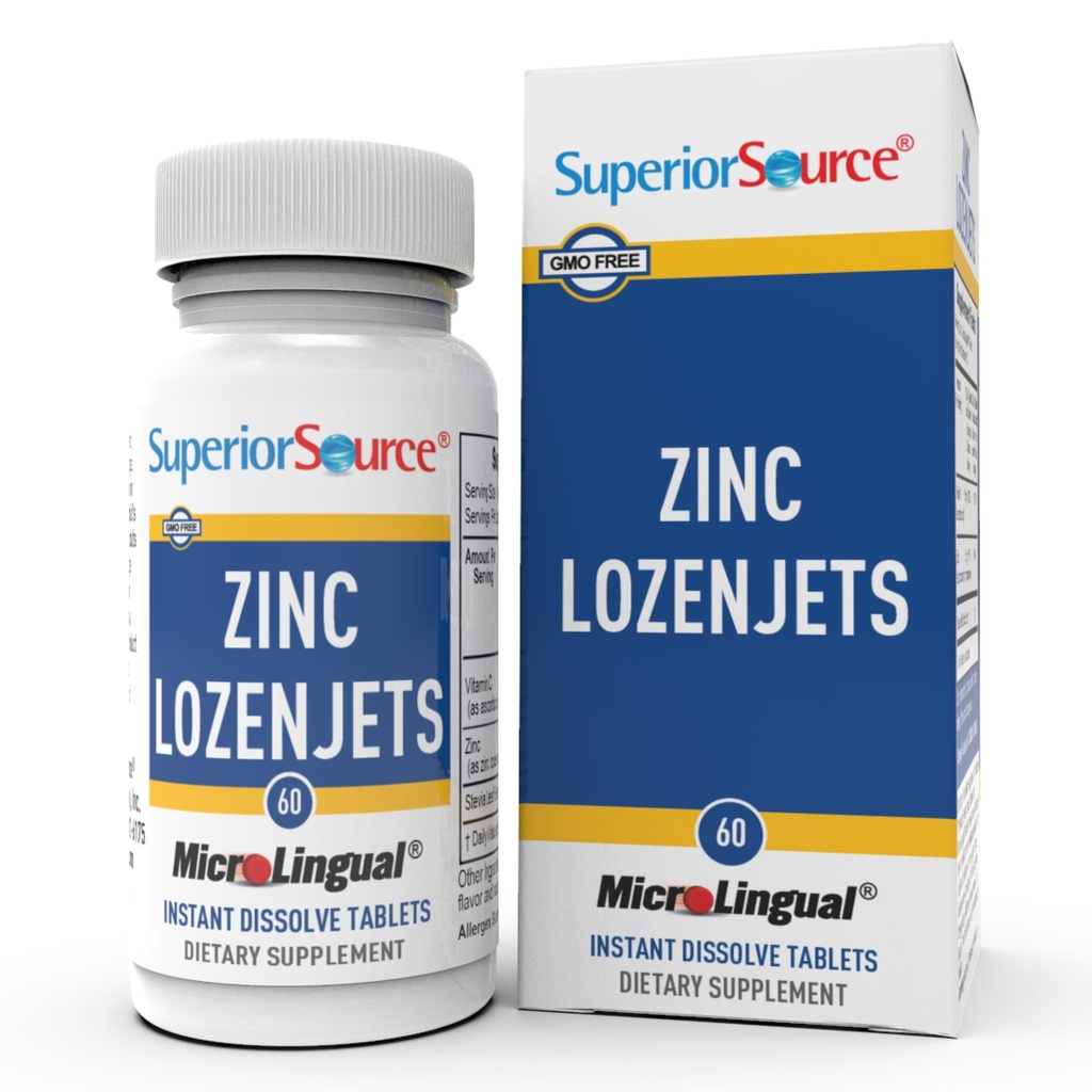 מקור גבוה Zinc Lozenjets - Immune System Support Supplement - Trace מינרלים תוספת מערכות פונקציות - תוספת Znc לנשים & גברים - 60 טבליות דיסלוט מיידי