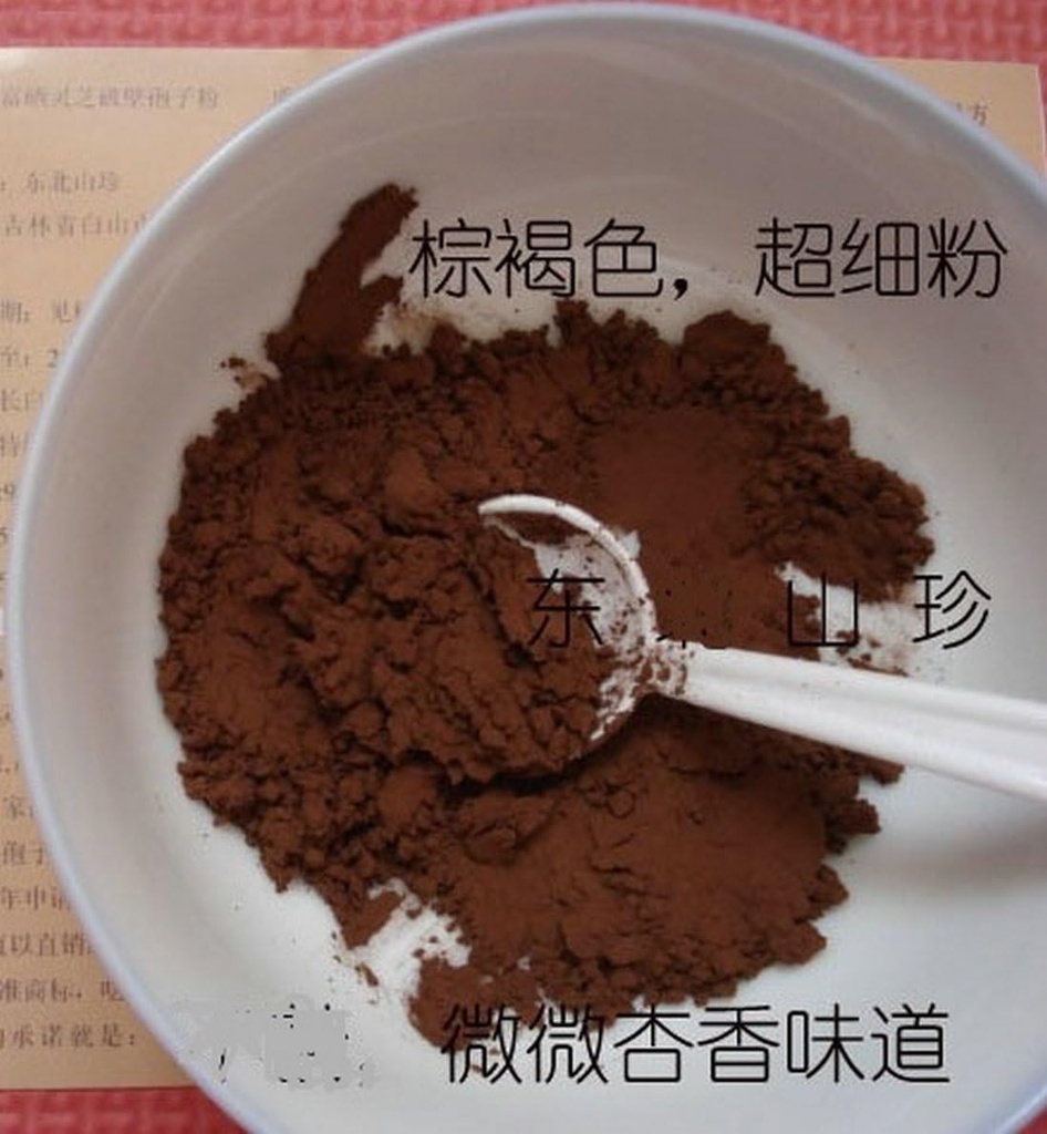 Duan-Wood 98% Shell-Broken LINGZHI Ganoderma Reishi Spore אבקת 100Grams (3.5 oz). חבילת Vacuum