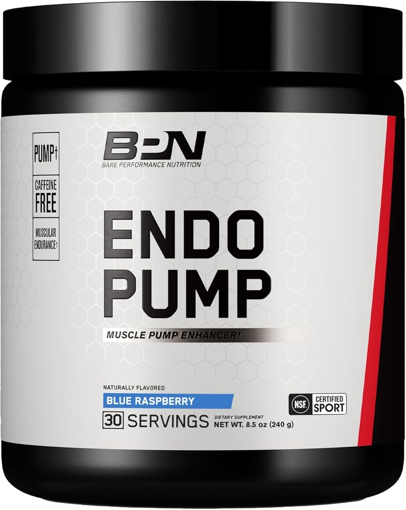 BPN Endo Pump Pre-Workout Pain Pumper, הגדלת זרימת הדם / אוקסיגן תחבורה לשרירים, Blue Raspberry