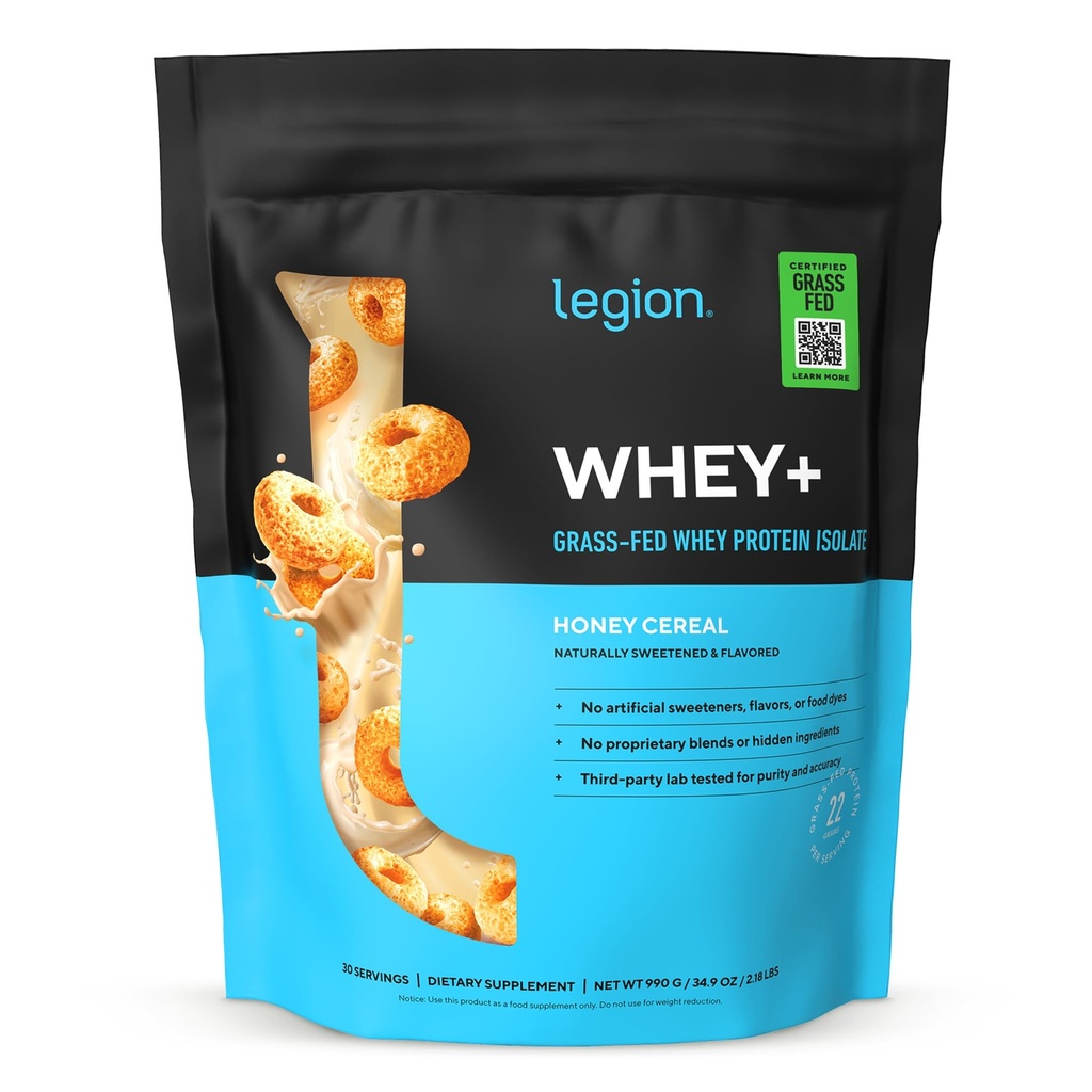 LEGION Whey+ חלבון Whey Isolate של Grass פד Cows - אבקת חלבון Whey חלבון Isolate אבקה Low Calorie, non-GMO, Sugar Free, Lactose וגלוטן חינם, כל אבקת חלבון טבעי לגברים ונשים, 30 משרתים