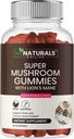 MINATURALS Super Mushroom Gummies למבוגרים, 10X Mushroom תוסף w / Lions Mane, תומך המוח ו- Immune System Health, No More Pills & כמוסות