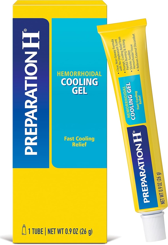 הכנה H Hemorrhoid Cooling Gel with Aloe for Fast Discomfort הקלה - 0.9 Oz Tube