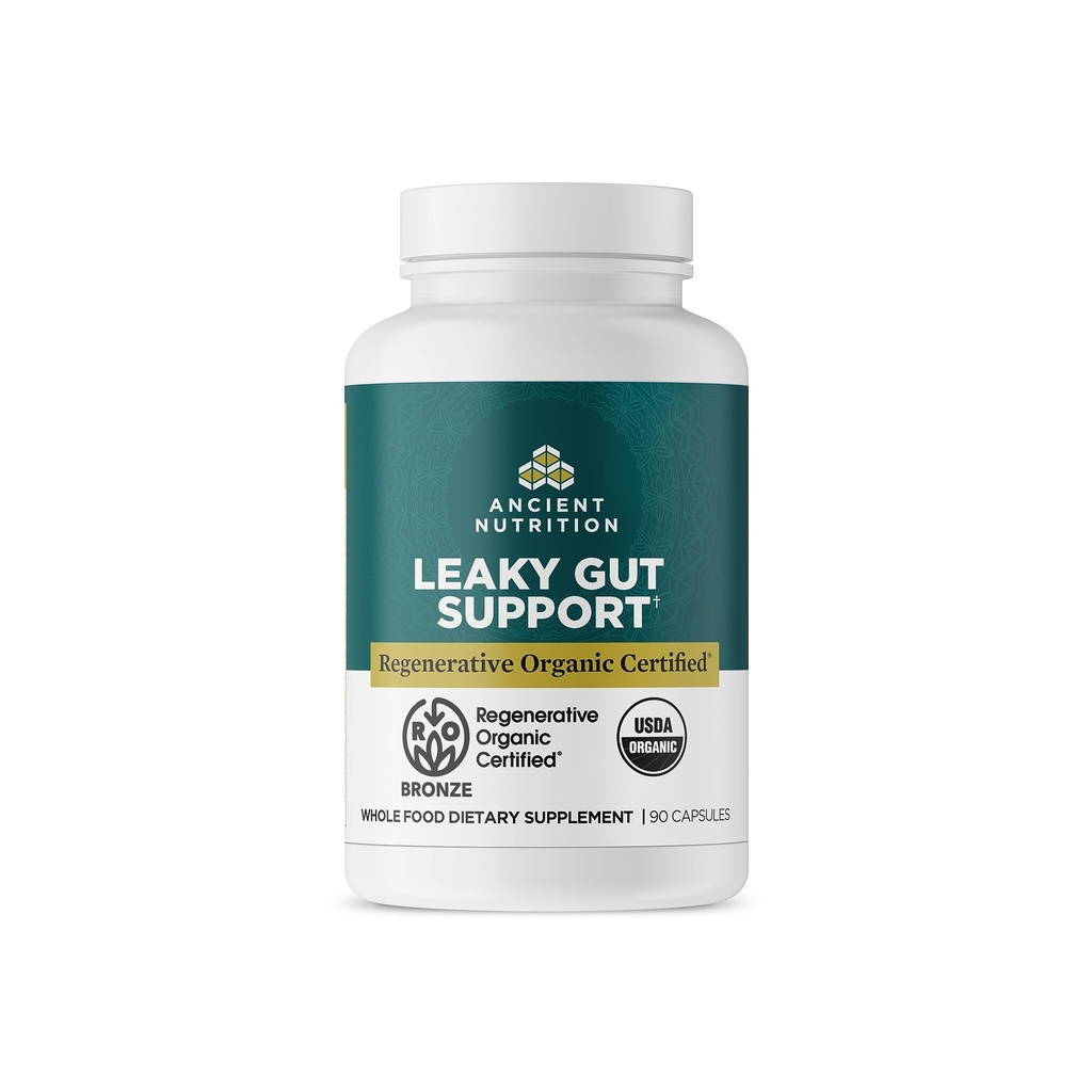 תזונה עתיקה Gut בריאות תוספת, Regenerative אורגני מוסמך Laky Gut כמוסות, פורמולה עם אריה של אריה, פרמנטד Licorice Root ו Spearmint, Gluten Free, Paleo ו Keto Friendly, 90