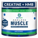 BioTrust Ageless שריר בונה - אבקת Creatine HMB עם ויטמין D3 & Betaine - Build & Preserve Declining Natural Mass & Power - Unflavored, 30 משרתים