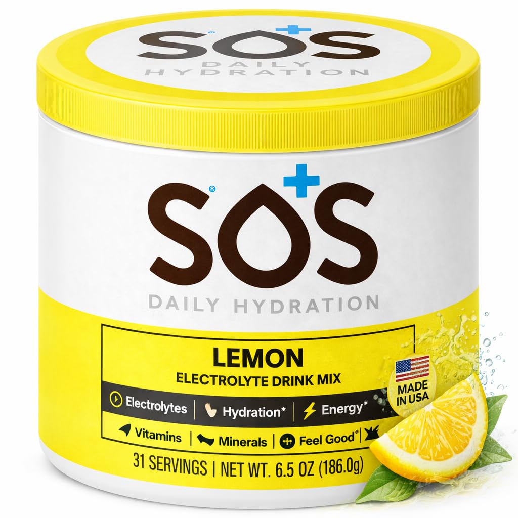 SOS hydrotion Electrolyte אבקת לשתות לערבב | Bulk 31 משרתים | נמוך סוכר | 15 Calorie Keto-Friendly & Rapid Rehydration