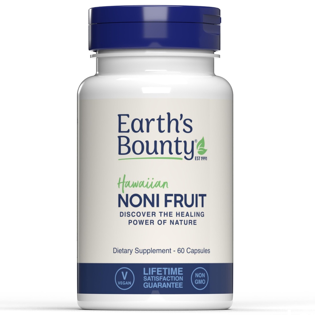 כדור הארץ של הוואי Noni פירות כמוסות - 60 Veggie Caps - מערכת החיסון בריאה ותמיכה בריאות משותפת - 100% טבעי וטהור
