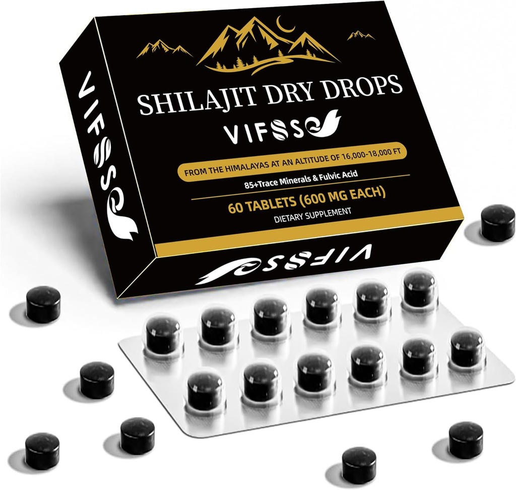Shilajit יבש טיפות, תוסף Shilajit, 36000 Mg אורגני Shilajit כוח מקסימלי, אנרגיה Booster, Gold Class Nature Shilajit עבור תמיכה באנרגיה, 1 Pack של 60 הרוזן