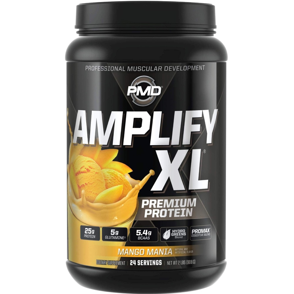 PMD ספורט Ampl XL פרימיום Whey חלבון תוספת hydro Greens בלגן - Glutamine ו Whey חלבון מטריקס עם Superfood עבור שריר, כוח ושיקום - מנגו (24 משרתים)