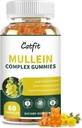 Catfit Mullein Gummies for Lungs - מולליין עלץ עם Quercetin, Elderberry עבור Respiratory & Immune תמיכה, Lung Health & Breathing, טבעוני, Pineapple Flavor, 60 מסטיק