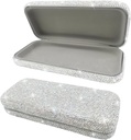 ^לינג Sunglass Case, Shiny Diamond sunglasses Hard Case Glass Case,Rhinestone Eyeglass Case for Women