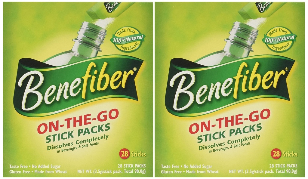 Benefiber Stick Pack סיבים, Taste Free, Dissolves לחלוטין 28-4g (0.14oz) 2PACK toTAL 56 STICKS
