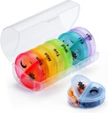 דיאטת Box Travel Pill מארגנת מקרה, 2 פעמים ביום, גדול AM / PM שבועי גלולות Dispenser Planner, תרופות מזכירות מחזיק 7 ימים עבור ויטמינים, שמן דגים, יומי Calcium, תוספי קפסולות, קפסולות