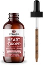 שטראוס Naturals Heartdrops, Herbal Heart Supplements with European Mistletoe and Extracts of Age Garlic, 3.4 floz, Cinnamon Flavor