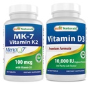 הטוב ביותר ויטמין K2 (MK7) עם D3 & ויטמין D3 10000 I