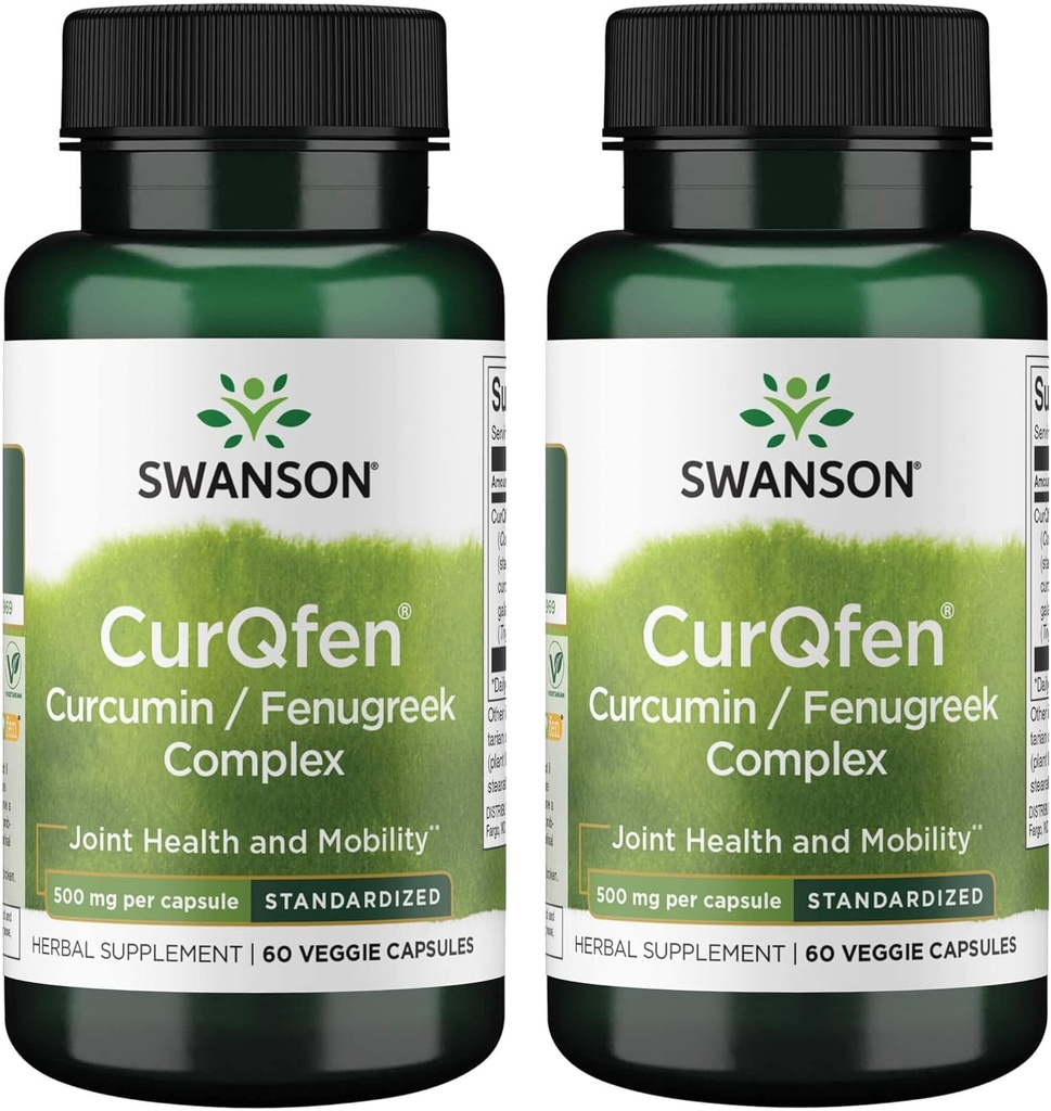 בסביבה הקרובה של Curqfen Curcumin/Fenugreek Complex 60 Veg כמוסות (2 Pack)