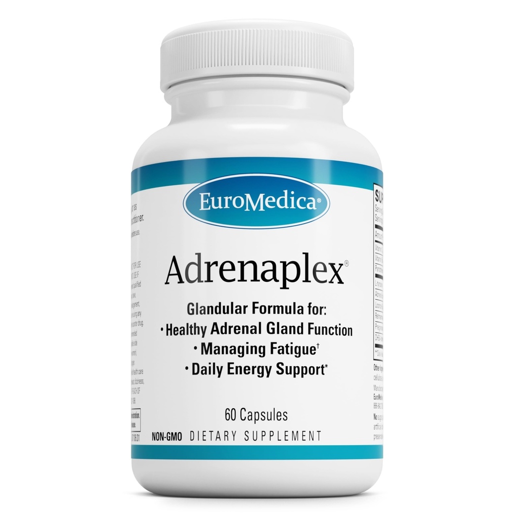 EuroMedica Adrenaplex - Adrenal Gland function תוסף תמיכה Gland עם ויטמינים C & B6 - תומך בתפקוד Adrenal בריא - לשמור מחוץ להגעה של ילדים - 60 קפסולות