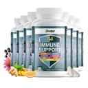 GreeNatr 7 ב 1 Immune תמיכה תוספת עם ויטמין C, ויטמין D3, Zinc 50 מ"ג, Quercetin, Echinacea Purpurea, Sambucus Elderberry וג'ינג עבור הגנה מלאה Immune - 60 קפסולות (12 בקבוקים)