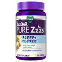 ZzzQuil PURE Zzzs De-Stress 2 מ"ג מלטונין חניכיים, , Sleep Aids for Adults, Ashwagandha for Stress Support, 60 מסטיקנים