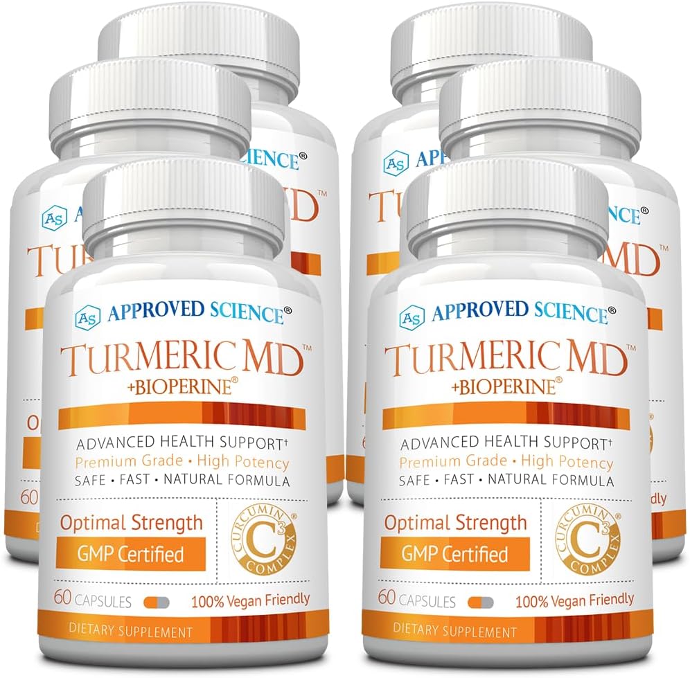 מוסמך מדע Turmeric MD - עם bioPerine ו- 95% סטנדרטי Turmeric Curcuminoids - 360 קפסולות (6 חודשים אספקה)