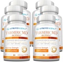 מוסמך מדע Turmeric MD - עם bioPerine ו- 95% סטנדרטי Turmeric Curcuminoids - 360 קפסולות (6 חודשים אספקה)