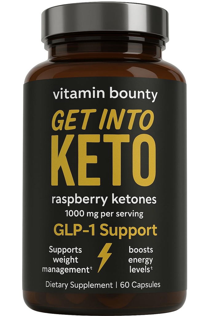 ויטמין Bounty Premium Raspberry Ketones תוסף - Keto Pills עבור ירידה במשקל - מקדם Ketosis & Metabolism תמיכה - Keto Diet Aid - אנרגיה Boost עבור נשים וגברים - 60 קפסולות