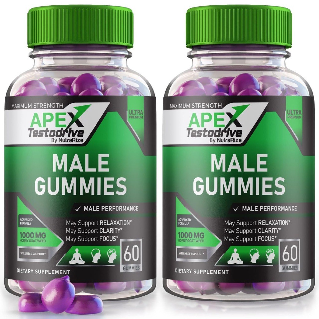 (2 Pack) Apex Testodrive, Apex Testodrive Dietary Supplement for Men, Apex Testodrive Won All-Natural Formula for Total Wellness and Peak Performance, Apex Testo Drive Gomitas Review (120mies)