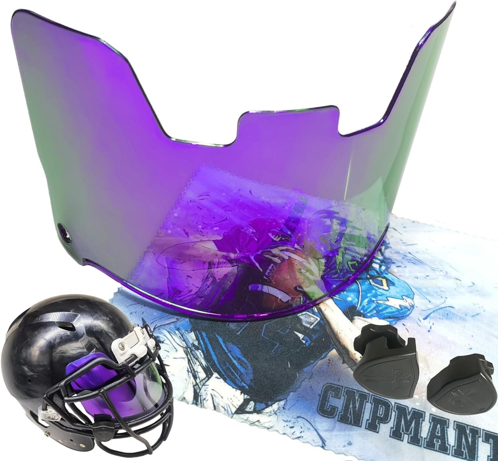 No Fog Visor, Youth and Adult Football Helmet Viosor שמירה על הפנים Visor עבור פוטבול Helmet אביזרים, Shock Resistance, Resistant, UV בלוק, מפחית גלארו, בסדר קלרנס