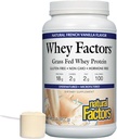 Whey Factors by Natural Factors, Grass Fed Whey Protein Concentrate, מסייע לפיתוח שרירים ובריאות החיסון, וניל צרפתית, 2 lb