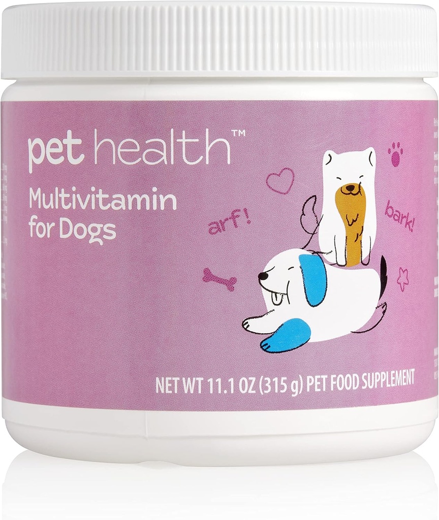 Pet Health Multivitamin פורמולה לכלבים, מקדם עור בריא וכובע, צמיחה בריאה, עצמות חזקות ושיניים, תומך במערכת החיסון, שוק אמריקה (90 משרתים)