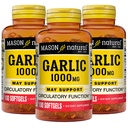 MASON NATURAL Garlic Oil 1000 מ"ג, 300,Day Supplygels, תומך תפקוד רגיל Circulatory, 3 Pack