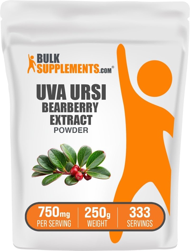 BulkSupplements.com Bearberry Extract אבקת - Uva Ursi Extract, Herbal Supplement - טבעוני וגלוטן חינם, 750 מ"ג עבור המשרת, 250g (Pack of 1)