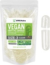 XPRS Nutra Size 3 קפסולות ריקות - 1000 Count Clear Vegan קפסולות - גלולות צמחוניות - קפסולת ירקות DIY מילוי - Veggie Pill Caps