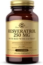 Solgar Resveratrol 250 מ"ג עם מיצוי יין אדום - 60 Softgels - תמיכה אנטי-חמצן - non-GMO, Gluten Free, חלב חינם - 60 משרתים