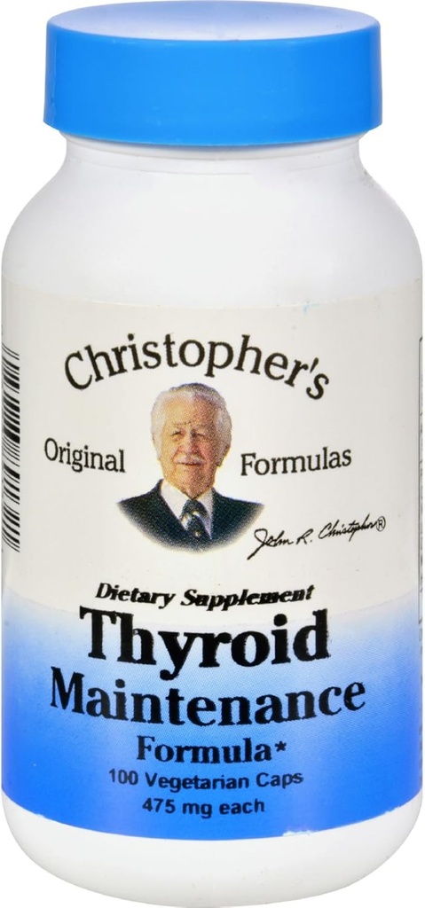 תחזוקה Thyroid של כריסטופר - 485 מ"ג - 100 קפסולות צמחוניות