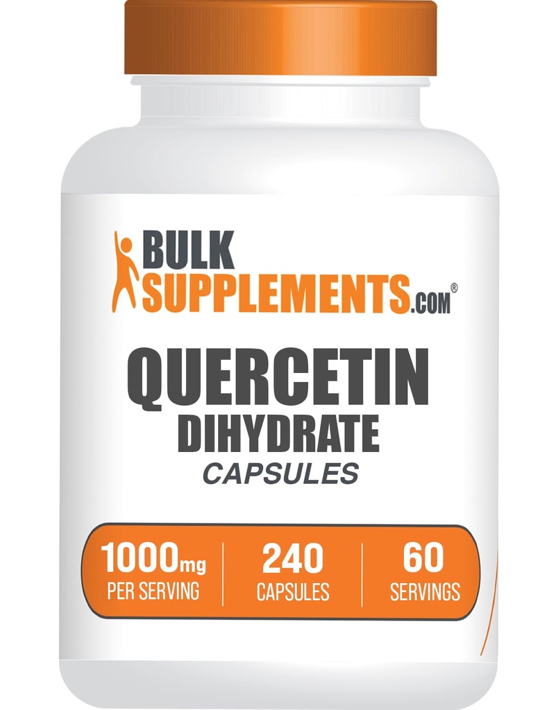 BulkSupplements.com Quercetin Dihydrate קפסולות - תוספי Quercetin, Antioxidants תוסף - 4 קפסולות לשרת, 240 הרוזן (Pack of 1)
