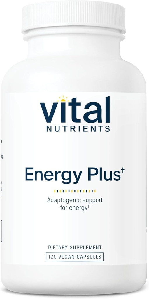 Vital Foodsents אנרגיה Plus | תמיכה אנרגטית צמחית בלתי stimulatory Herbal Energy Support | מקדם בריאות נפשית וגופנית | תמיכה אדוגנית ללחץ | גלוטן, חלב, סויה חינם | 120 קפסולות