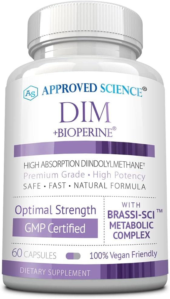 מוסמך מדע DIM - Estrogen Metabolism תמיכה - DIM, Broccoli Sprout, Mustard Seed, Calcium D, BioPerine - 1 בקבוק - 60 קפסולות
