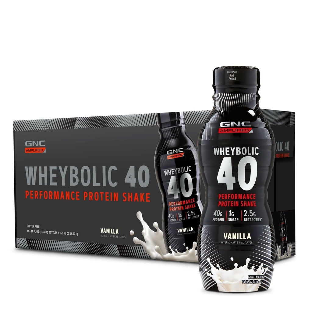 GNC AMP Wheybolic 40 - Vanilla - 14oz.