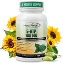 MoxyVites 5HTP 100 מ"ג תוספי, Plus B6, 5 HTP אורגני מזון שלם - Best Seroton Booster - Non-GMO, 120 קפסולות טבעוניות