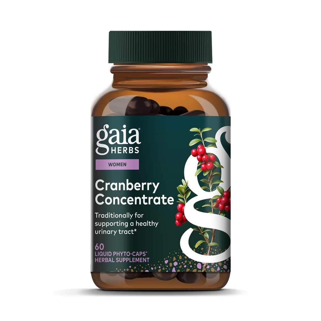 גאיה Herbs Cranberry Concentrate - עוזר לשמור על בריאות וטרינרית - מיוצר עם תמצית מיץ פירות קריין אורגני קפסולות Convenient - 60 נוזל Phyto-Capsules (30 יום אספקה)